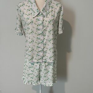 NWOT- The Socialite Floral Pajama Set with Ruffle Trim